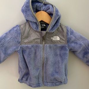 The North Face - infant size 6-12 hooded fleece jacket - purple